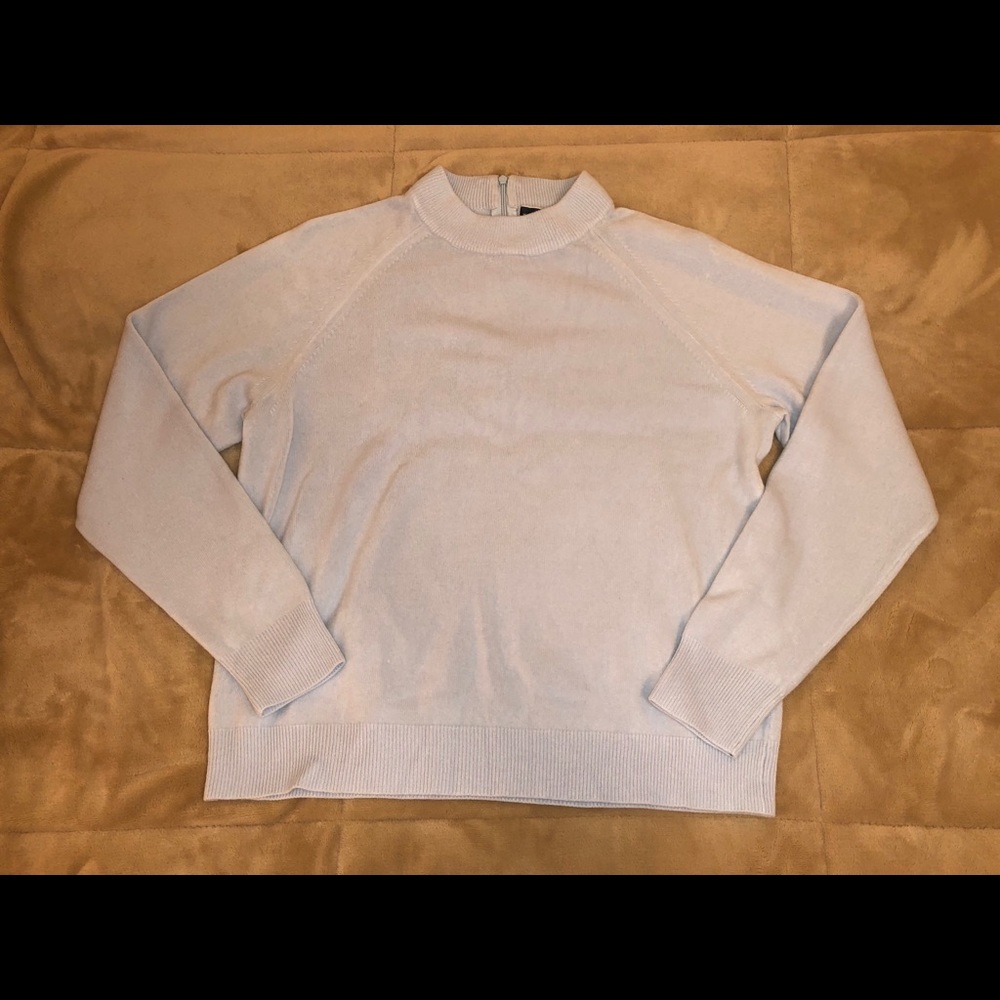 Karen Scott Warm Light Blue Sweater with Zipper